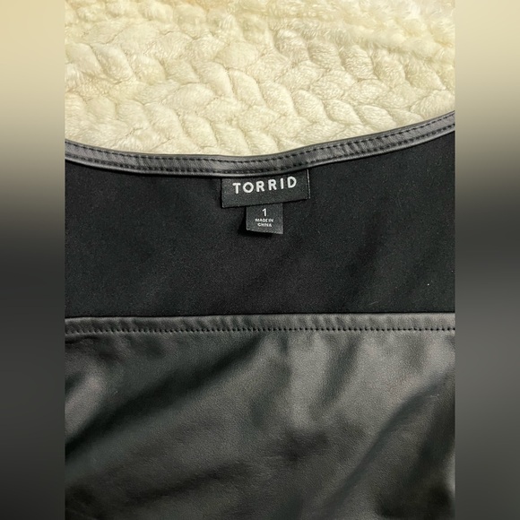 Torrid Black Faux Leather Peplum Top - Picture 7 of 9